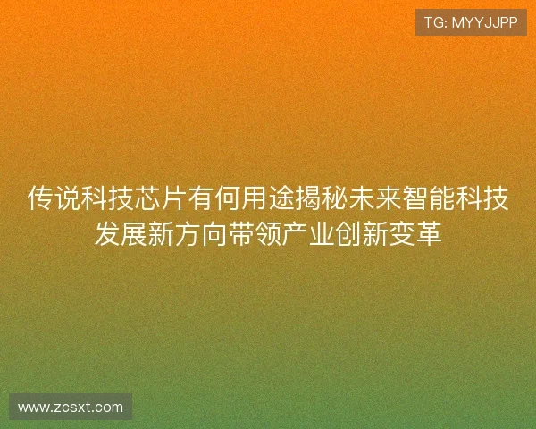 传说科技芯片有何用途揭秘未来智能科技发展新方向带领产业创新变革